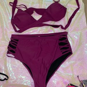 Purple High Waisted Bikini